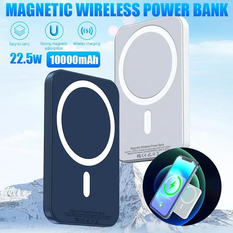 Magnetic Wireless Portable Charger, Foldable 10000mAh Battery Pack with USB-C Cable LED Display, Magnetic Power Bank 22.5W PD Fast Charging for iPhone 15 14 13 Pro Mini Pro Max