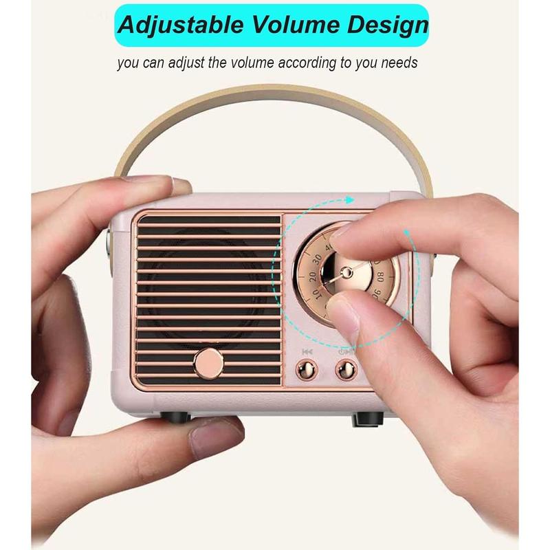 Retro Bluetooth Speaker Cute Old Fashion Style for Kitchen Desk Bedroom Office Party Outdoor Kawaii for Android iOS  Audio Portable