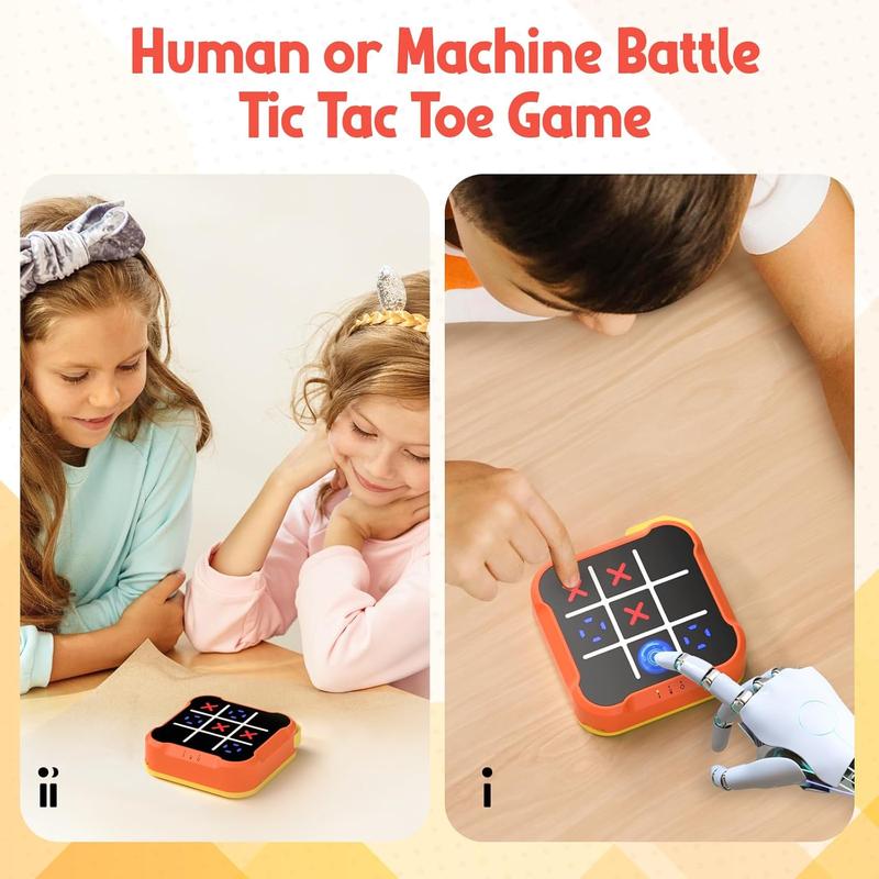 Portable Electronic Tic Tac Toe Game Console, Battery Powered Handheld Game Console, Educational Toy for Home Entertainment & Party