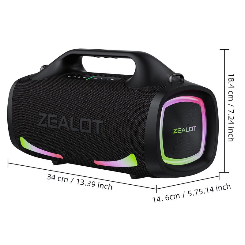 ZEALOT S79 100W Wireless Speaker, Portable Waterproof Speaker, 24000mAh Battery Speaker with 36 Hours Playback Time, Suitable for Home, Car, Camping, Party, Portable Rechargeable Speaker