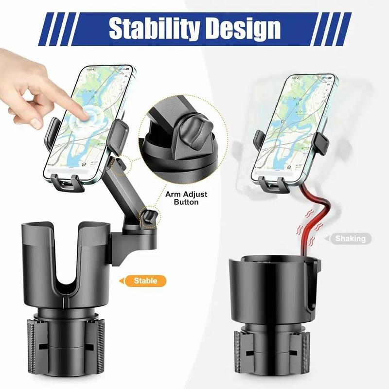 2 in 1 Car Cup Holder Expander Phone Holder, 3600 Rotatable Car Phone Holder, Multi-functional Car Interior Accessories, Summer Gift, Cellphone Car Holder