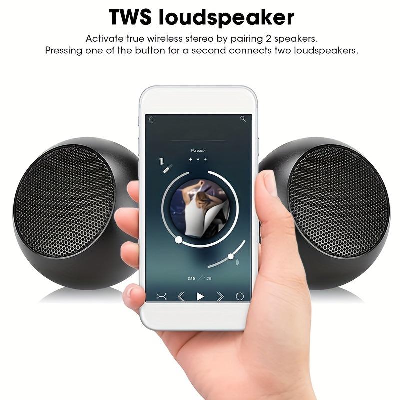 Ultra-Portable Mini Wireless Speaker - 2.5oz Lightweight, Crystal-Clear HD Sound, Enhanced Bass, Handsfree Call, Built-in Mic, USB-C Fast Charging, Compatible with Smartphone, Tablet, and More