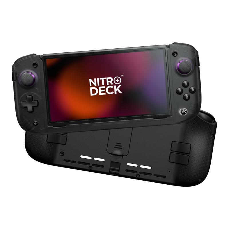 Nitro Deck+ Clear Black with HDMI Adapter for Switch & OLED Switch - Docked Mode - No Stick Drift (Hall Effect) - Re-mappable Buttons - Sidekick Buttons - Motion Control - Adjustable Vibration - Turbo Mode - Companion App