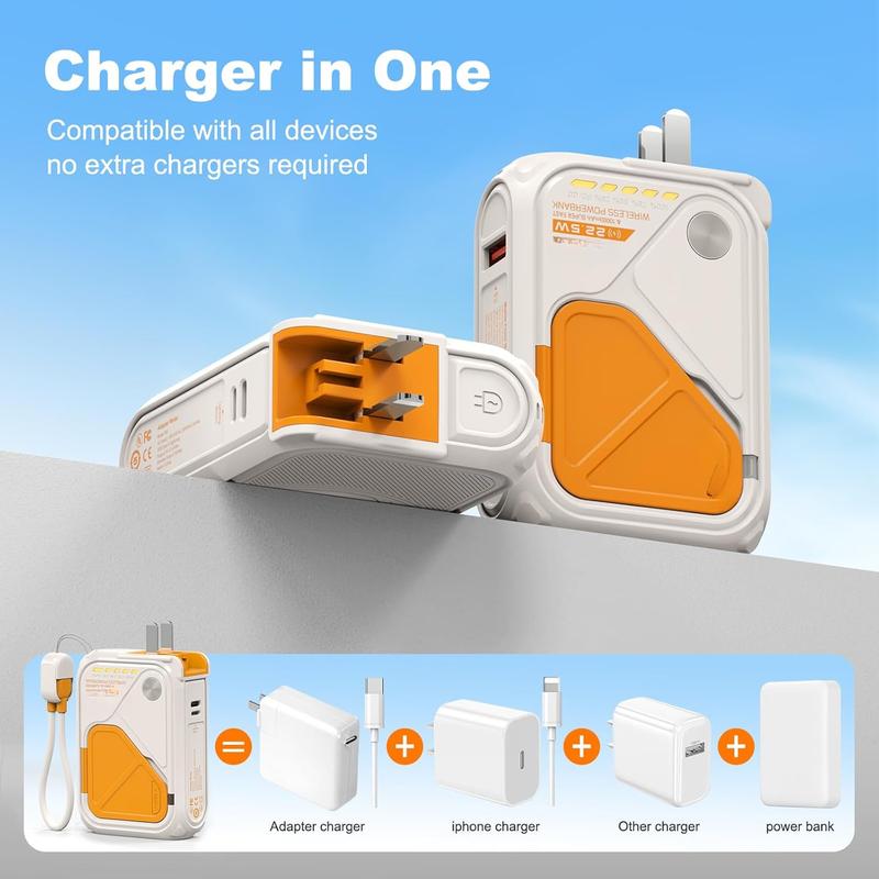 6 in 1 Multi-Functional  10000 mAh Exernal Battery Phone Stand 22.5W Output