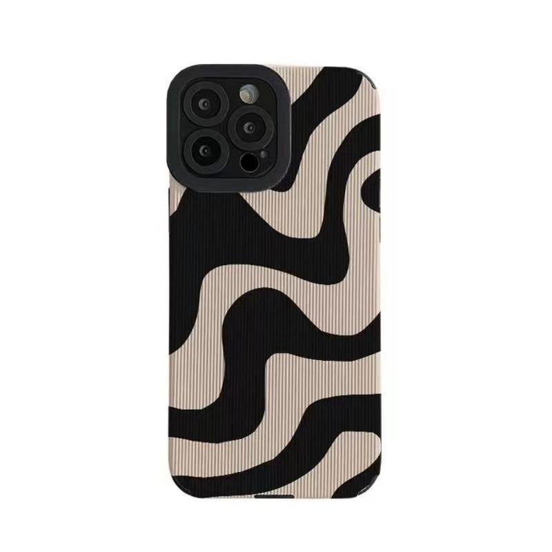 Fall Fashion Zebra Phone Case, 1 Count Anti-fall Fully Edged Mobile Phone Case, Anti-fall Striped TPU Phone Case for iPhone