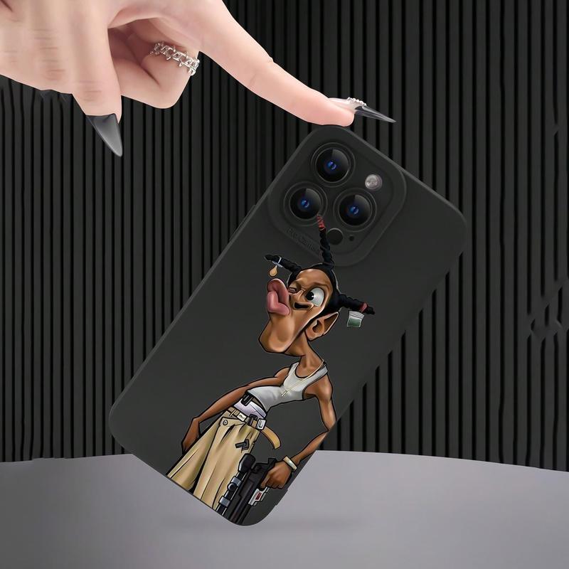 Cartoon Girl Pattern Phone Case, Anti-fall Phone Protector Cover, Shockproof Phone Protective Case Compatible with iPhone 16 15 14 13 12 11 Series