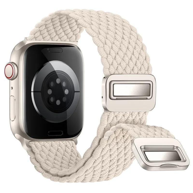 Magnetic clasp Nylon Strap for Apple Watch Band 46mm 42mm 49mm 45mm 41mm 44 40mm Belt iWatch Series 10 Ultra 9 8 7 6 SE 5 3 Band