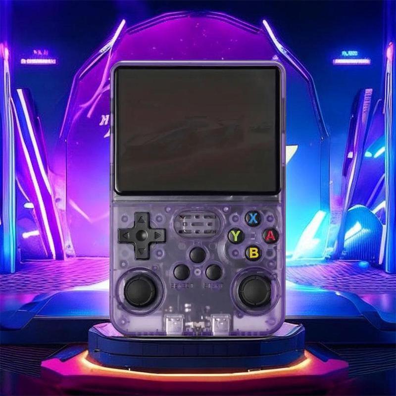 R36S Handheld Game Console, Creative Games, USBRechargeable,14+Age Group, Non-Wireless, PolymerBattery, Portable Gaming Device-Black White Purple