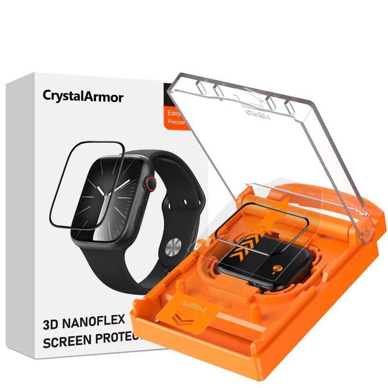 CrystalArmor 2-pack Apple Watch Screen Protector for Series -45mm 41mm 44mm 40mm 49mm Easy to install, bubble-free, high-definition, shockproof.