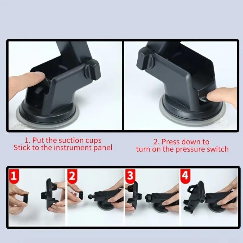 Suction Cup Car Phone Holder, Dashboard Mobile Holder, Car Phone Stand, Phone Holder for Car Compatible with Samsung Galaxy iPhone Vivo Mi Oneplus & Other Smart Mobile Phones