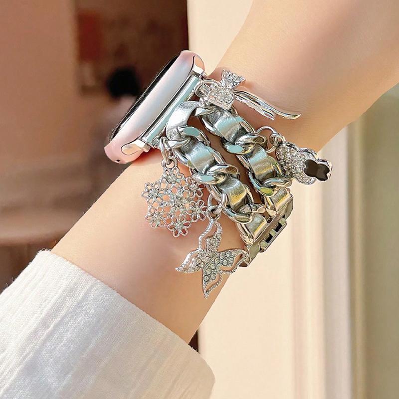 Fashion Rhinestone Decor Watch Band, 1 Count Watch Band for Women, Watch Band for iWatch Series SE Ultra 1 2 3 4 5 6 7 8 9 10 Series