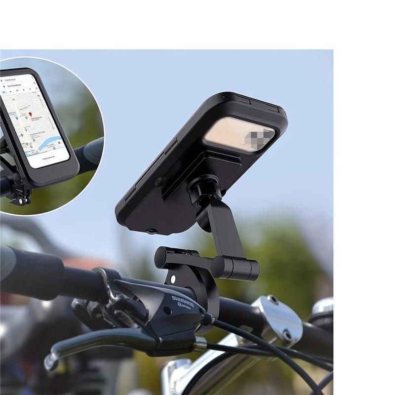 Motorcycle Phone Holder, Waterproof Adjustable Motorcycle Phone Holder, Universal Motorcycle Phone Navigation Holder, Rain-proof Phone Case Holder for Motorcycle