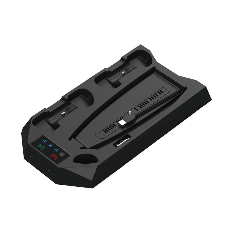 Charging Station for PS5, 1 Count Dual Controller Charging Station, Headset Holder, Media Slot, Console Accessories