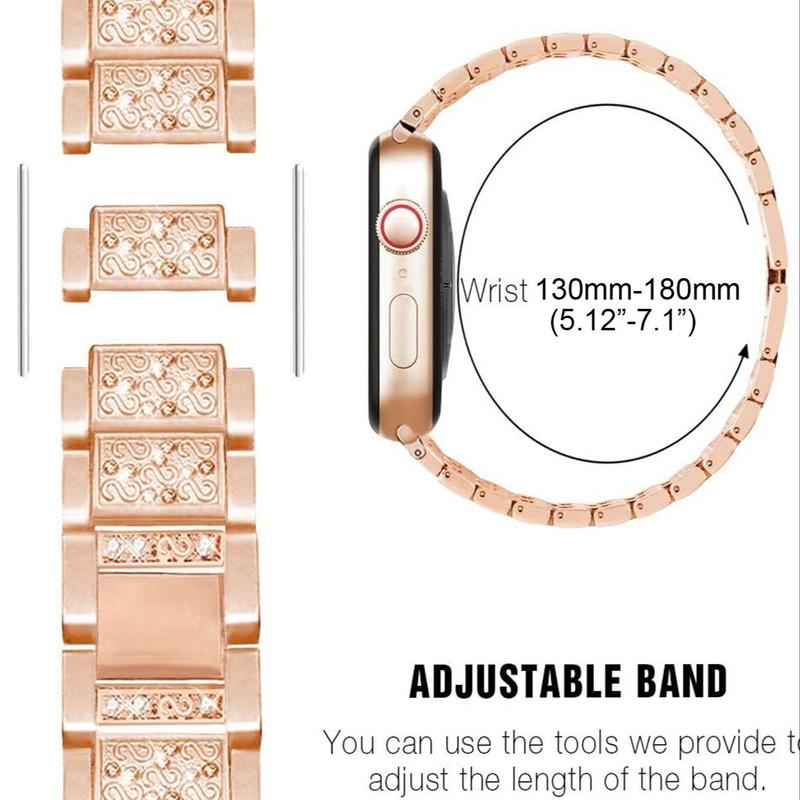 Rhinestone Decor Watch Band (Band Only), Fashion Decorative Watch Band, Wearable Accessories Compatible with Apple Watch Series Ultra 9 8 7 6 5 4 3 2 1