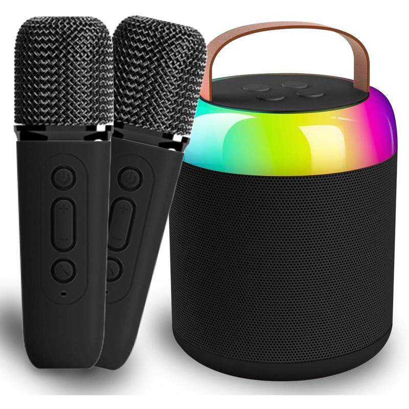 Karaoke Machine for , Mini Portable  Karaoke Speaker with 2  Mics and LED Lights for  Adults, Christmas Birthday Gifts Toys for Girls Boys Family Home Party