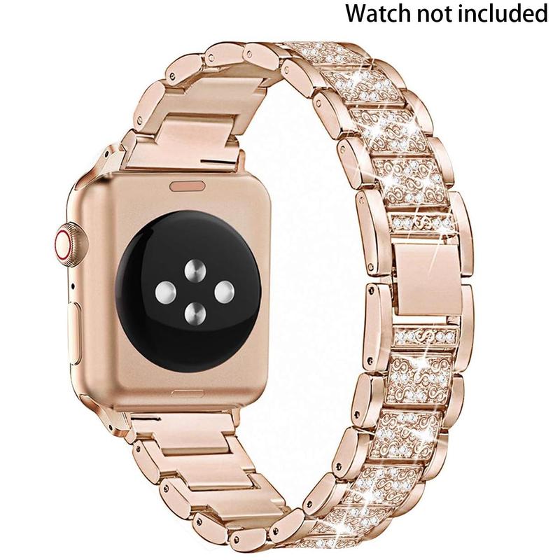 Rhinestone Decor Watch Band (Band Only), Fashion Decorative Watch Band, Wearable Accessories Compatible with Apple Watch Series Ultra 9 8 7 6 5 4 3 2 1