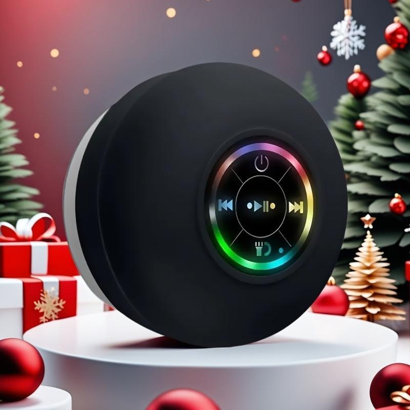 Portable Wireless Speaker, Rechargeable Waterproof Speaker with LED Light, Bluetooth-compatible Speaker for Home, Office, Outdoor, Camping