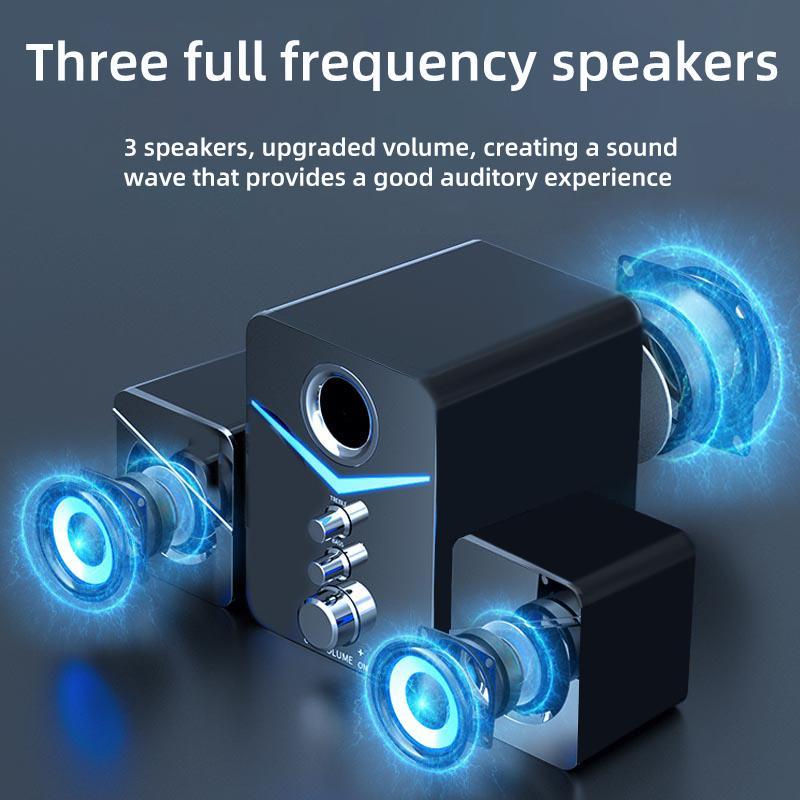 USB Powered Wired Computer Speakers, 1 Set Portable 3.5mm Jack Audio Speakers, Multifunctional Audio Speakers, Subwoofer, Desktop Speaker For Home Office