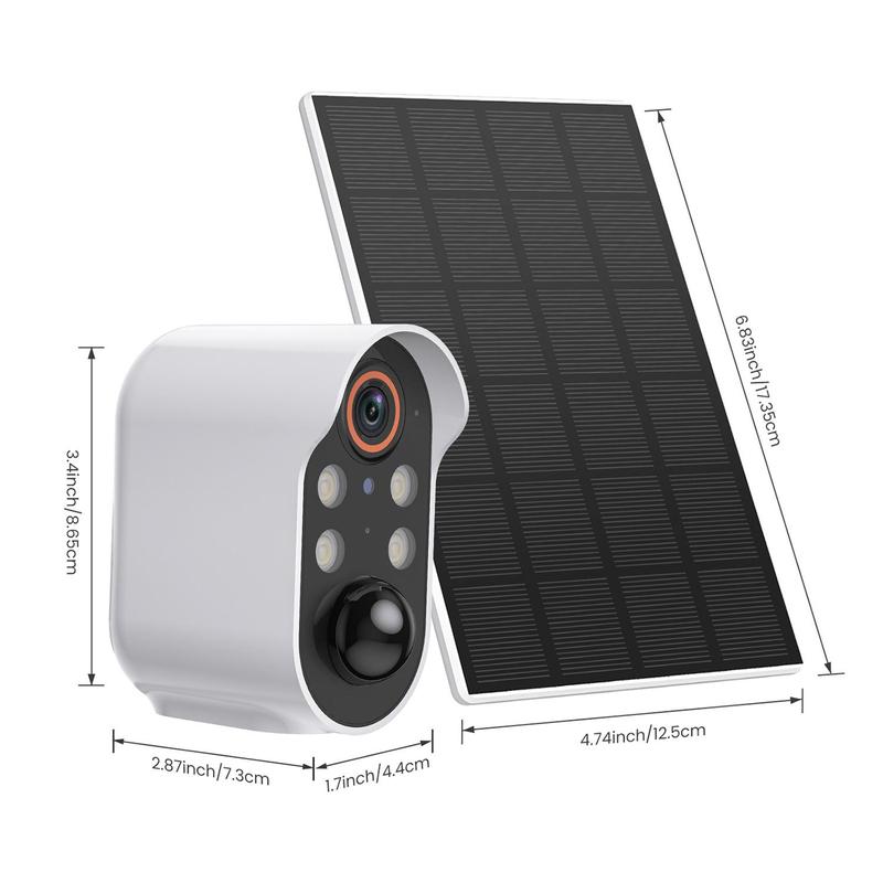 Wireless Outdoor Solar Security Camera, HD Color Night Vision Security Camera with AI Human Detection, IP65 Weather-Resistant Security Camera with Two-Way Communication  for Outdoor