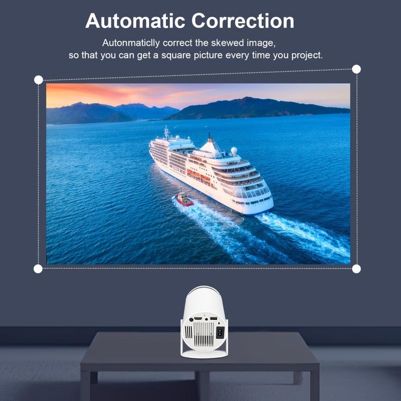 HY300 Mini projector with 120'' Fabric Screen, upgraded version ,Portable Projector with Bluetooth  Wifi6+5G,Android 11.0, 35-130’’ Display, Auto Keystone Correction,180° Flip,Screen Mirror,Lcd 720P, Build-in speaker, Home Cinema projector Audio