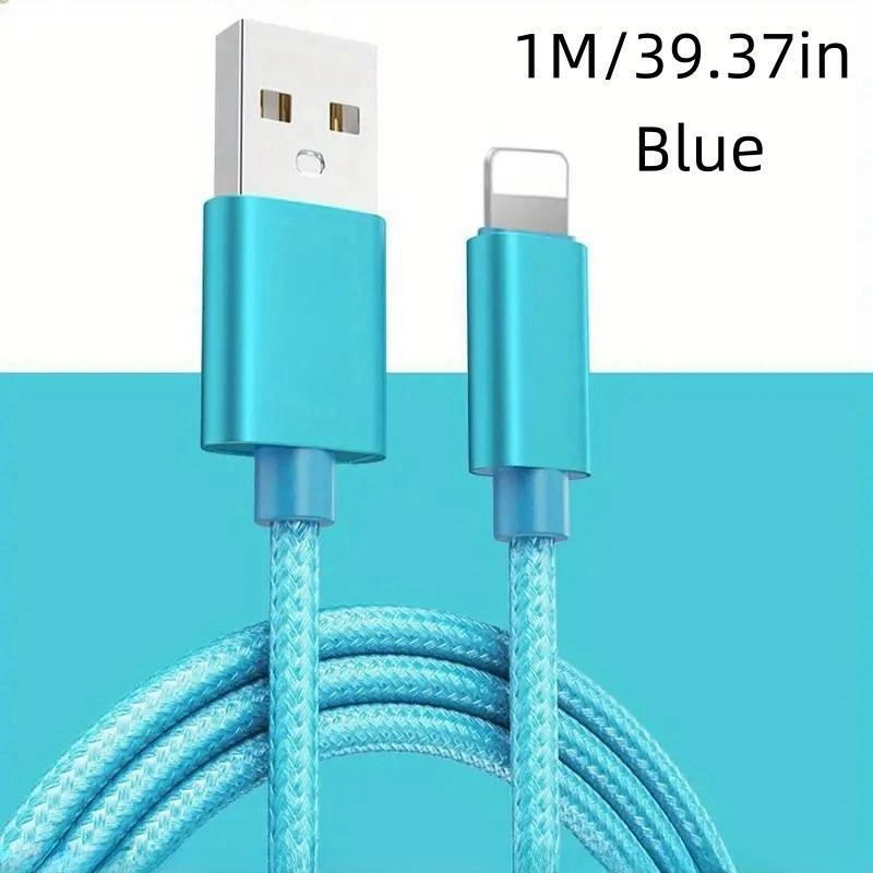 Durable & Flexible Nylon Lightning Cable, Long High-speed Charging & Data Cable, Phone Accessories Compatible with iPhone Series