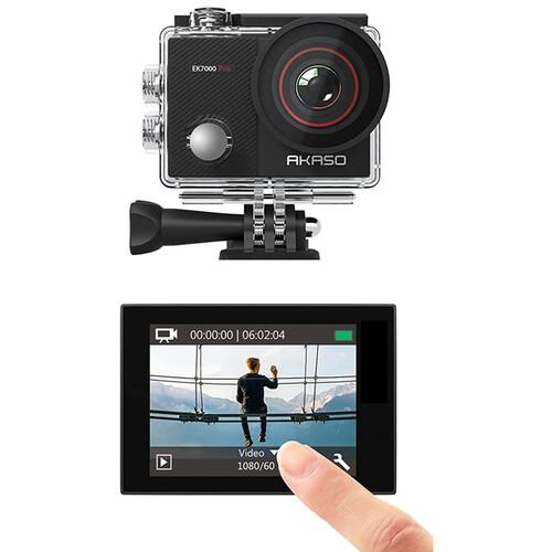 AKASO EK7000 Pro 4K Action Camera with Touch Screen EIS Waterproof Camera Remote Control Underwater Camera with Helmet Accessories Kit