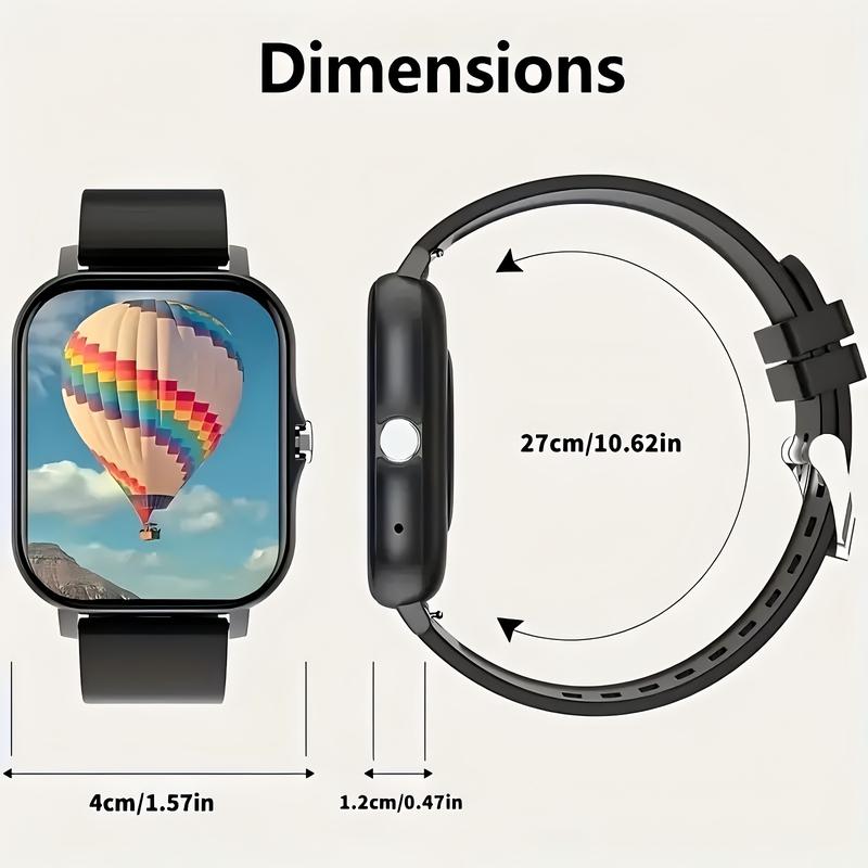 Business Style Smart Watch, Equipped with Full Touch Display, SMS Phone Notification, Weather Update, Multiple Sport Mode, Pedometer, Calorie Counter-Zinc Alloy Case, Square Dial, USB Rechargeable Lithium Polymer Battery, silicone and Stainless Steel Stra