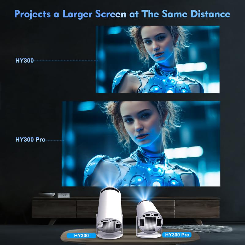 Magcubic Projector Android 11 4K 1280*720P HY300 Dual Wifi 260ANSI 180°flexible BT5.0 Cinema Outdoor Portable Projetor HY300 Pro Audio Bulb