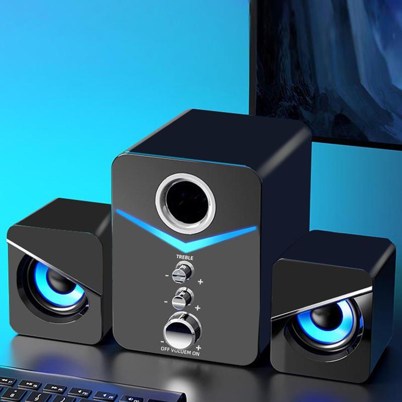 USB Powered Wired Computer Speakers, 1 Set Portable 3.5mm Jack Audio Speakers, Multifunctional Audio Speakers, Subwoofer, Desktop Speaker For Home Office