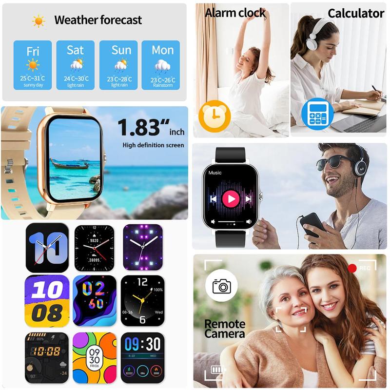 Multifunctional Smart Watch, Fashion Digital Watch with Multi-Sport Modes & Weather Forcast, Sports Watch for Women & Men