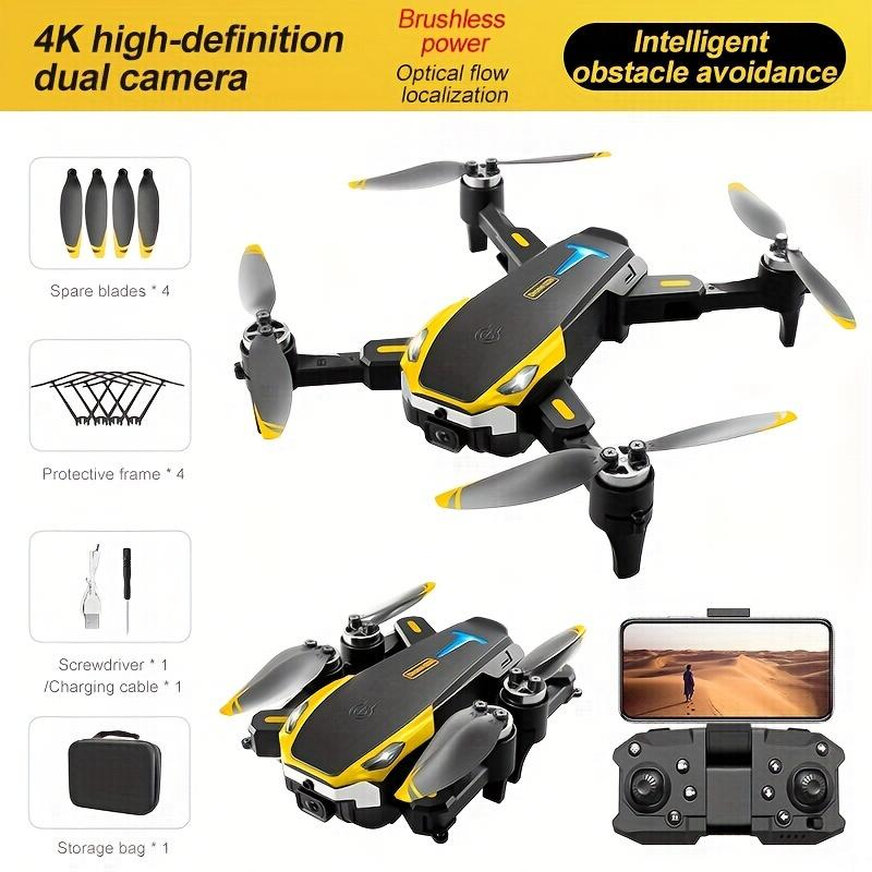 4K HD Two Camera Brushless Drone - Intelligent Obstacle Avoidance,, Auto Return, One-Touch Take-Off Landing, 360° Beauty Mode, 2 Rechargeable Batteries, Carrying Case, Wi-Fi Connectivity, And Battery Powered