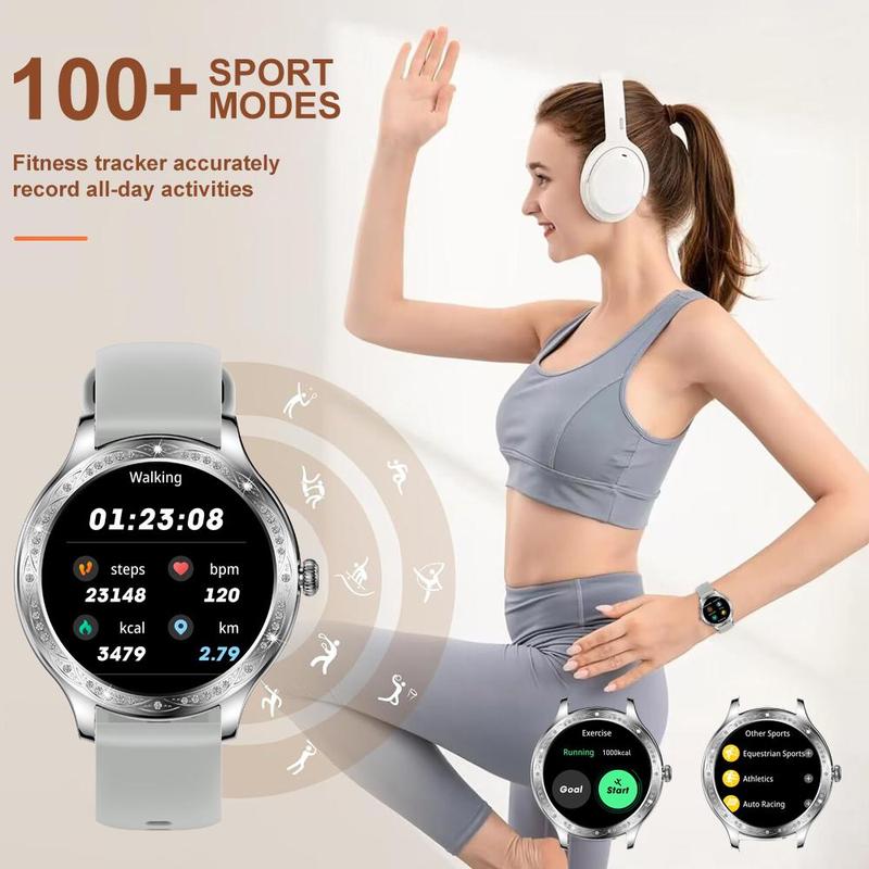 Multifunctional Smart Watch, Fashionable Digital Watch with Silicone & Steel Watch Band, Waterproof Sports Watch for Women & Men