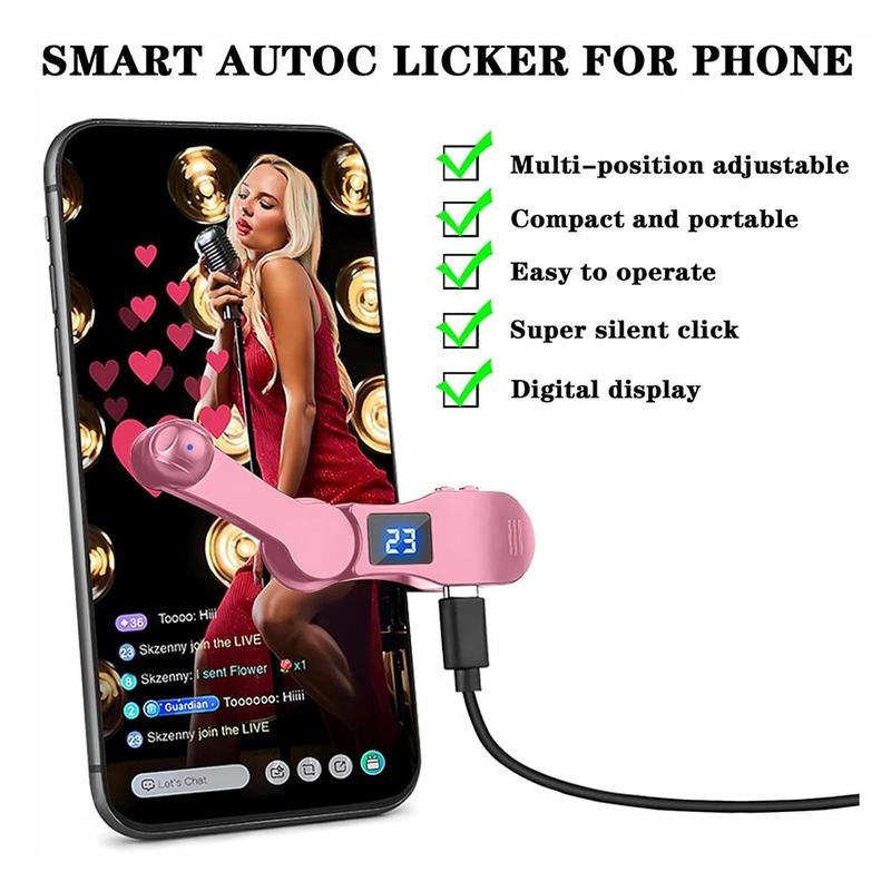 Screen Auto Clicker for Phone, Adjustable Speed Phone Tapper, Simulated Finger Clicking Device, 180° Rotating Clip-on Silent Screen Tapper