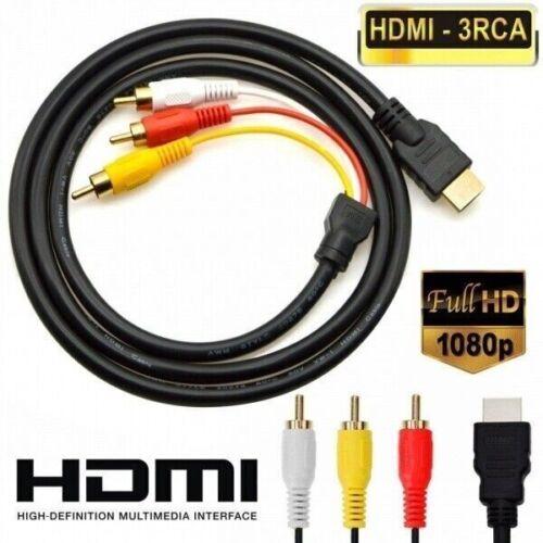 1080P HDMI Male To 3 RCA Video Audio AV Component Converter Adapter Cable HDTV