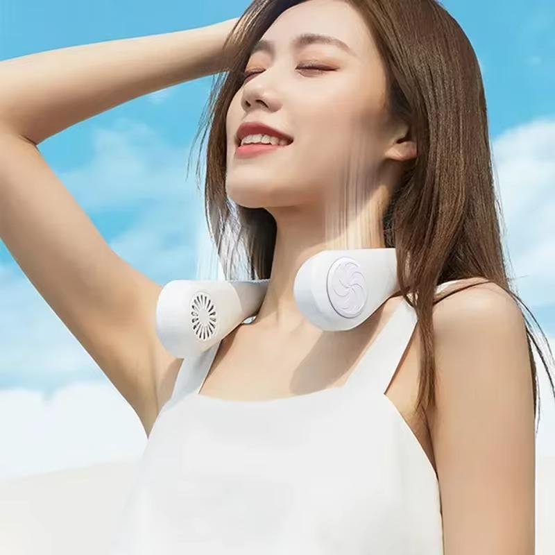 Rechargeable Portable Neck Fan - Portable Silent Cooling Fan - USB Rechargeable - Suitable for Outdoor Activities