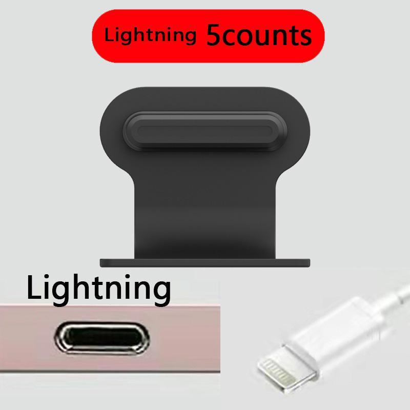 Silicone Phone Dust Plug Set, Portable Dustproof Plug for USB Type-C & Apple Phone Charging Port, Durable Dust Cap, Mobile Phone Accessories