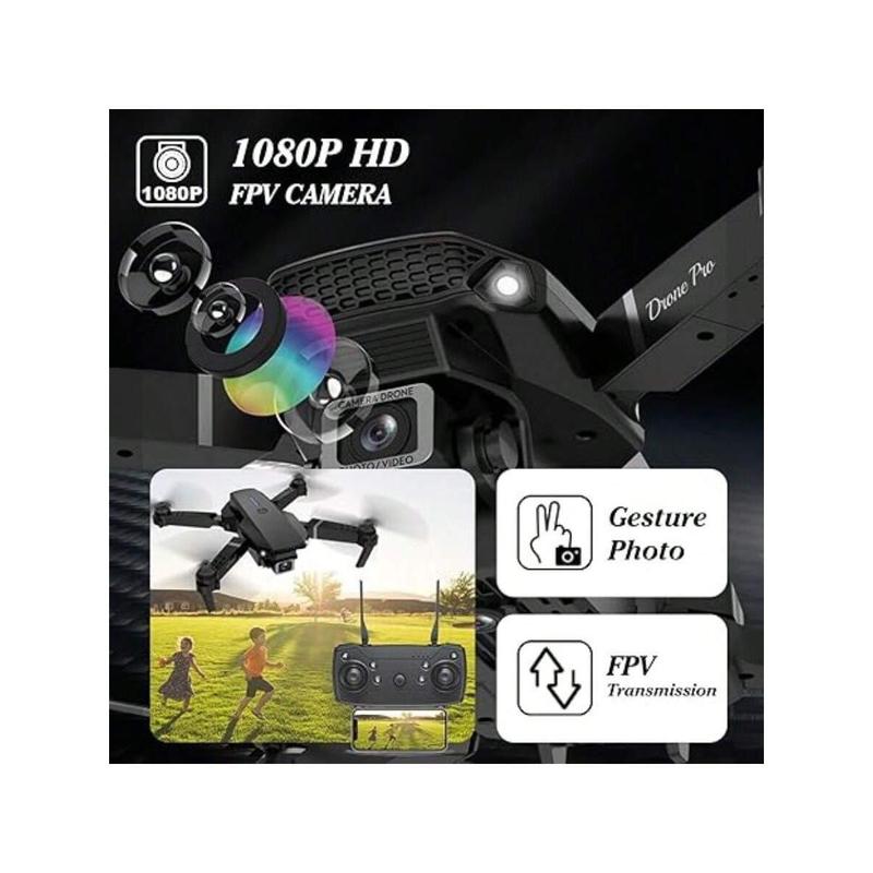 Drone With Camera For Adults, 1080p HD Foldable Drone With Stable Hover, 60° Flips, 3-Gear Speeds, One Key Take Off Land, Toys Gifts, Beginner For Christmas Gifts