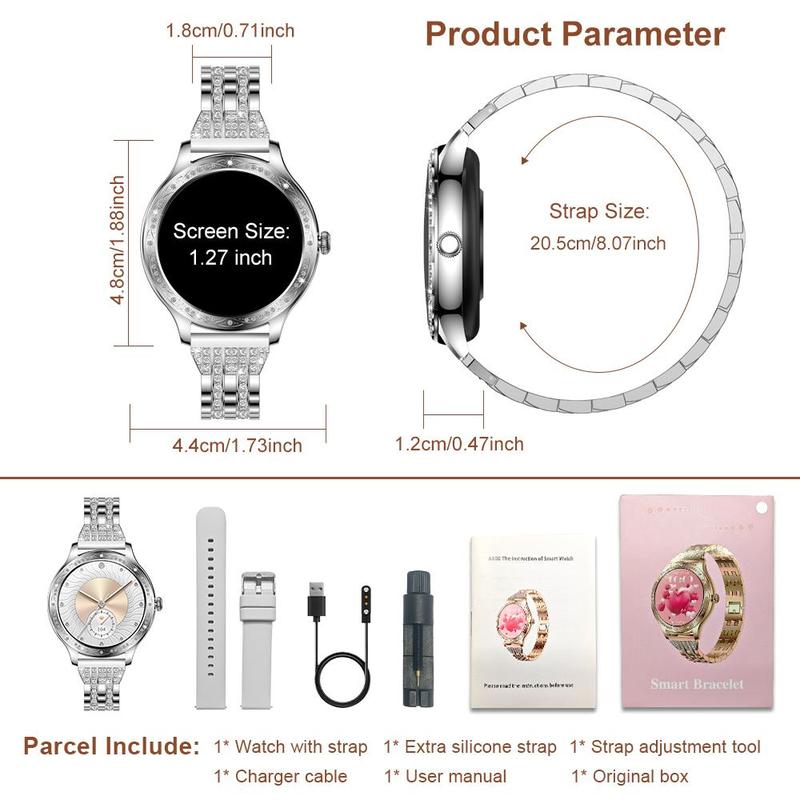 Multifunctional Smart Watch, Fashionable Digital Watch with Silicone & Steel Watch Band, Waterproof Sports Watch for Women & Men