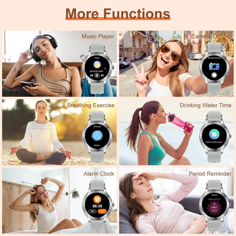 Multifunctional Smart Watch, Fashionable Digital Watch with Silicone & Steel Watch Band, Waterproof Sports Watch for Women & Men