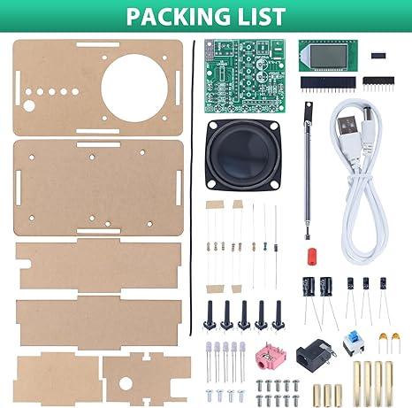 FM Radio Kit, Soldering Project Radio with LED Flashing Lights DIY Radio Kits FM 76-108MHz for STEM Educational