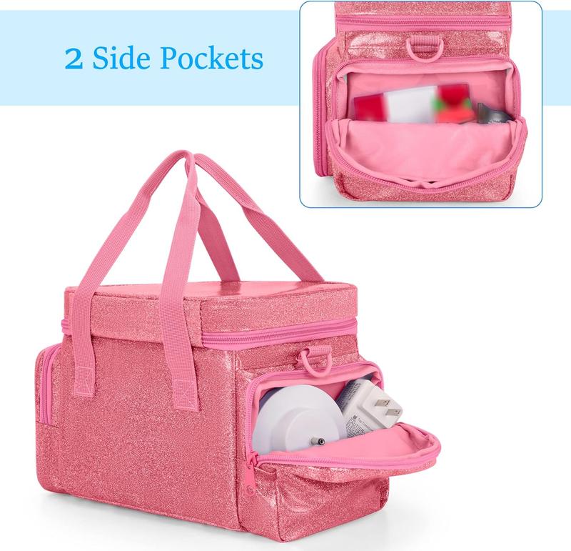 Carrying Case Compatible with Tonie, Storage Bag Organizer for Audio Player Set and Accessories with Handle and Shoulder Strap, Pink, Bag Only (Patent Design)