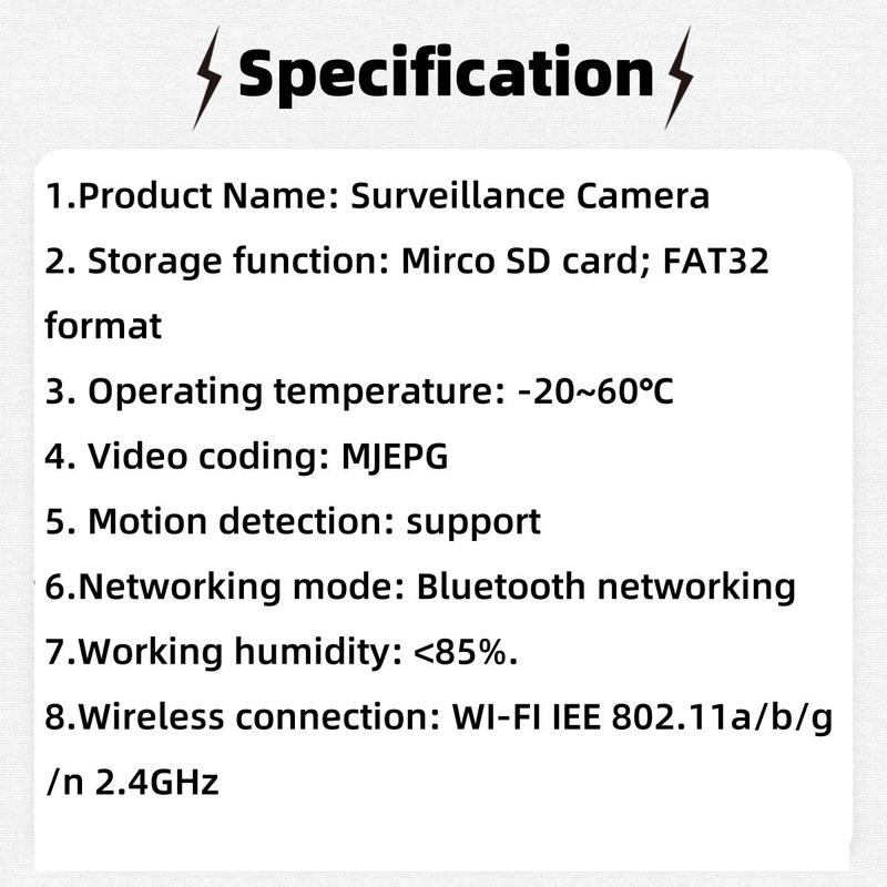 Wireless Security Camera, USB Powered 1 Set 360 Degree Panoramic Monitoring Camera, WiFi Smart Home & Pet Tracking Camera, Security Monitoring for Home