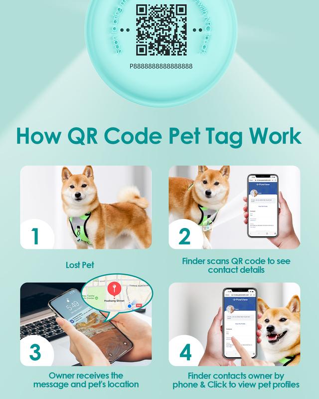 Pawview AirTag Anti-Lost Dog Collar Holder – Smart Pet Tracker with QR Code, GPS Location, App Control, Online Profile & Contact Info for Cats & Dogs iyoshop  dog