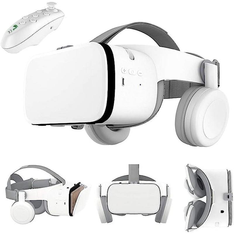 VR Headset for iPhone Apple Android PC Phone, 3D Virtual Reality Headset VR Goggles Glasses for Kids & Adult Play Game Watch 3D IMAX Movie, White