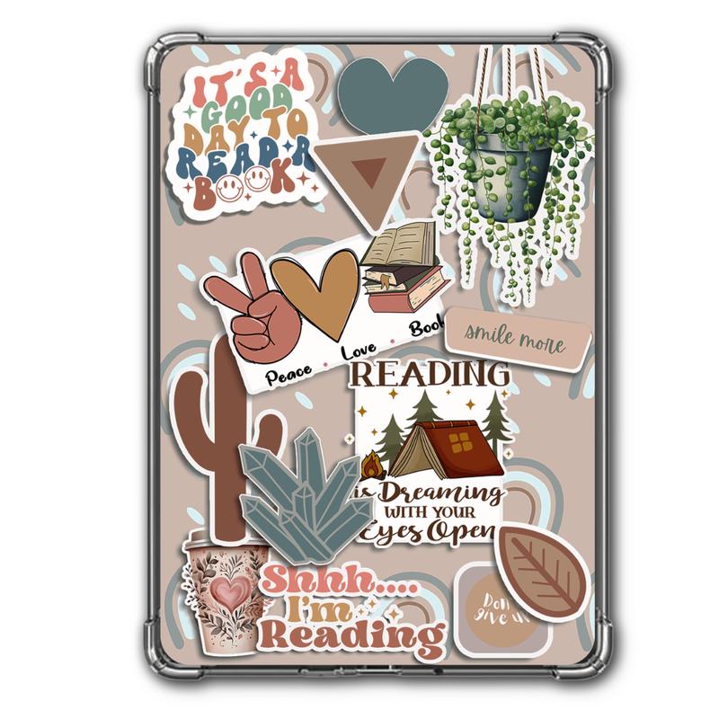 E-Reader Cardstock Inserts - It's A Good Day to Read A Book | FOUR Designs for Paperwhite 4 5, Signature Edition, BASIC 4, Kindle Oasis 2 3, ONYX BOOX 7, Kindle Scribe, Kindle Fire HD 8 8+. Accessories - Tablet Device