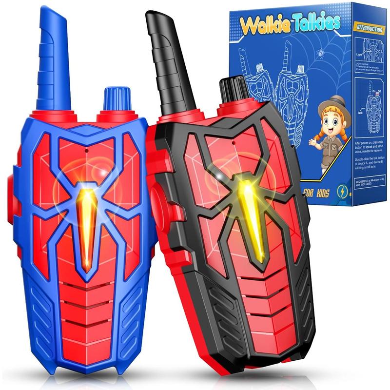 Spider Walkie Talkies : Christmas Birthday Gifts Walkie Talkies Toys f  Toddlers Outdoor Camping Toy Games .Safety light Clear calls  Easy to operate   Christmas gift