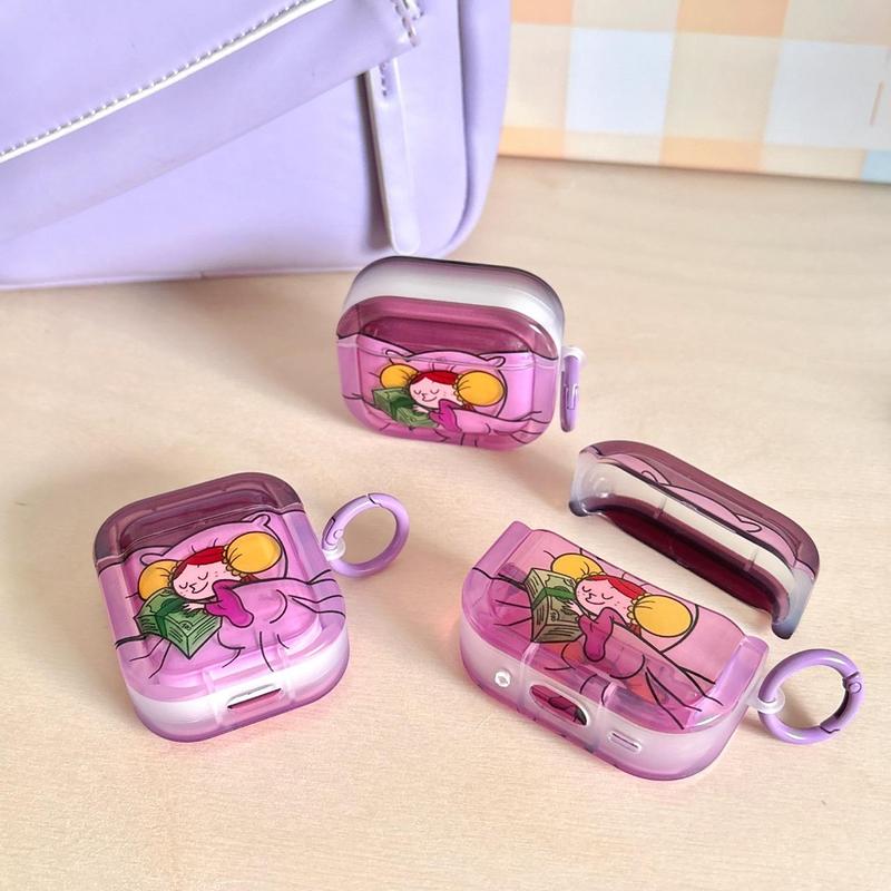 Cute Sleeping Princess Design Earphone Case, Shockproof Earphone Protective Cover, Earphone Accessories Compatible with AirPods Pro 1 2 3 4 Pro