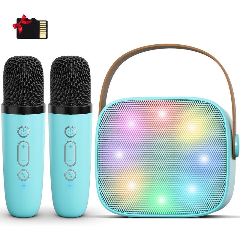 Mini Karaoke Machine for  Adults, Portable  Karaoke Speaker with 2  Microphones for Girls Boys 3-11,12+ , Gifts for Family Home Birthday Party