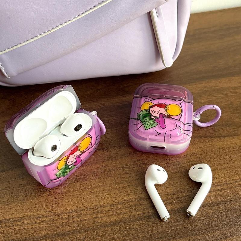 Cute Sleeping Princess Design Earphone Case, Shockproof Earphone Protective Cover, Earphone Accessories Compatible with AirPods Pro 1 2 3 4 Pro