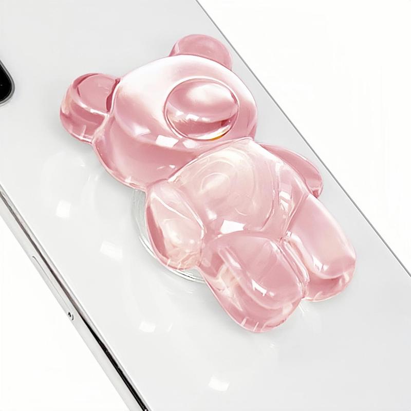 Cartoon Bear Design Phone Grip, Expandable & Collapsible Phone Holder, Secure Grip for Smartphones & Tablets, Phone Accessories